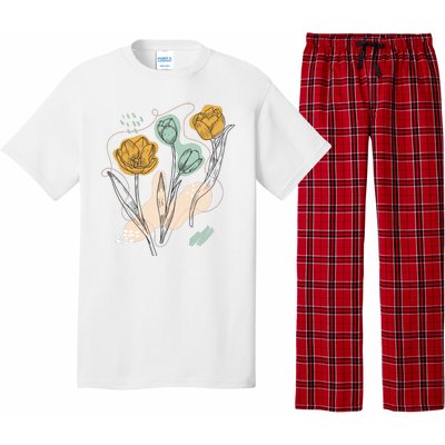 Tulip Flowers Abstract Pajama Set