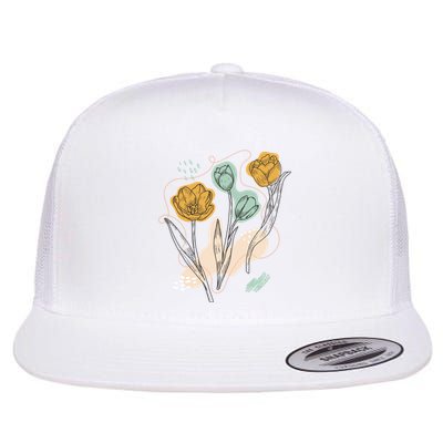 Tulip Flowers Abstract Flatbill Hat