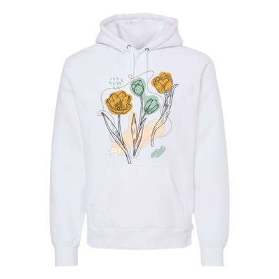 Tulip Flowers Abstract Premium Hoodie