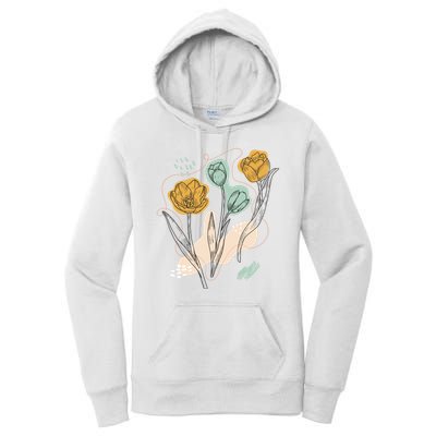 Tulip Flowers Abstract Women's Pullover Hoodie