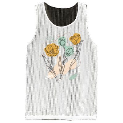 Tulip Flowers Abstract Mesh Reversible Basketball Jersey Tank