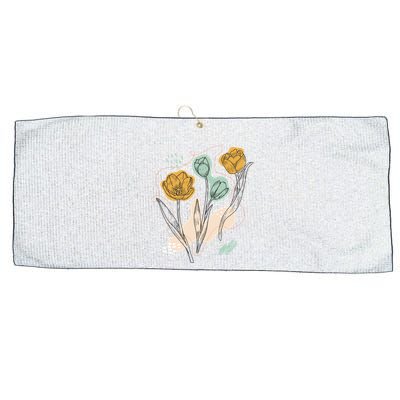 Tulip Flowers Abstract Large Microfiber Waffle Golf Towel
