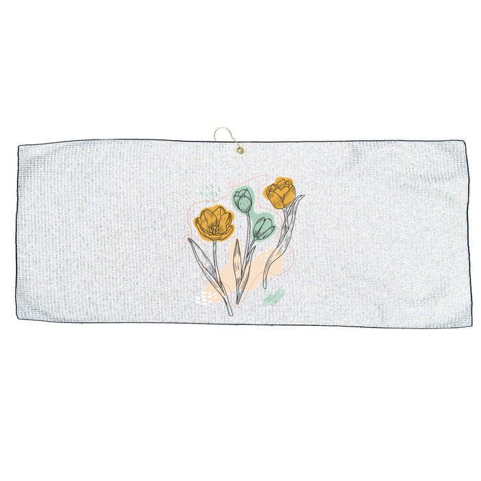 Tulip Flowers Abstract Large Microfiber Waffle Golf Towel