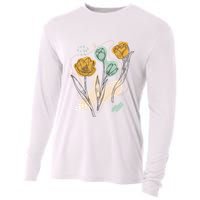 Tulip Flowers Abstract Cooling Performance Long Sleeve Crew
