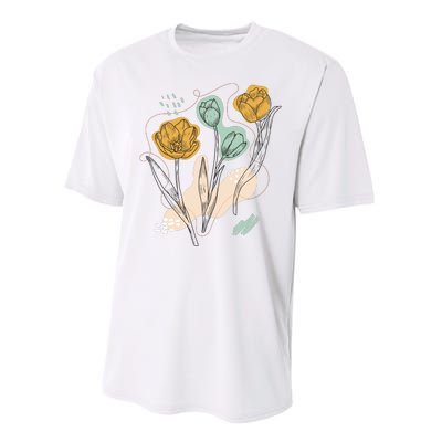 Tulip Flowers Abstract Performance Sprint T-Shirt