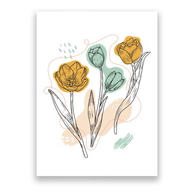 Tulip Flowers Abstract Poster