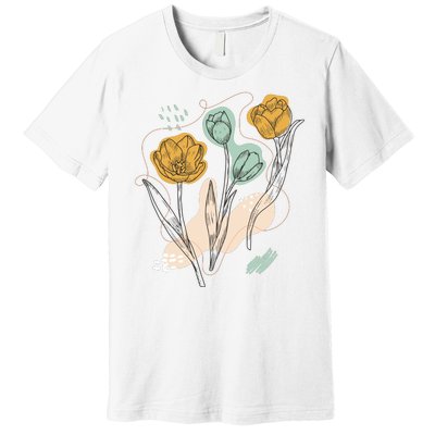 Tulip Flowers Abstract Premium T-Shirt