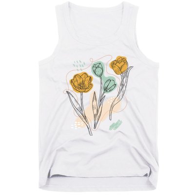 Tulip Flowers Abstract Tank Top