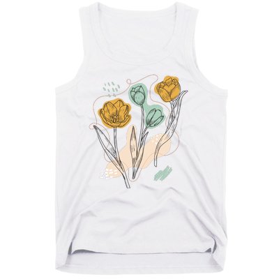 Tulip Flowers Abstract Tank Top