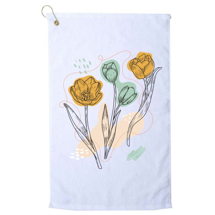 Tulip Flowers Abstract Golf Towel