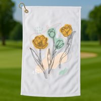 Tulip Flowers Abstract Golf Towel