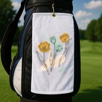 Tulip Flowers Abstract Golf Towel