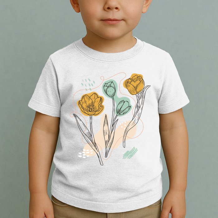 Tulip Flowers Abstract Toddler T-Shirt