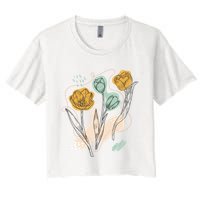 Tulip Flowers Abstract Crop Top