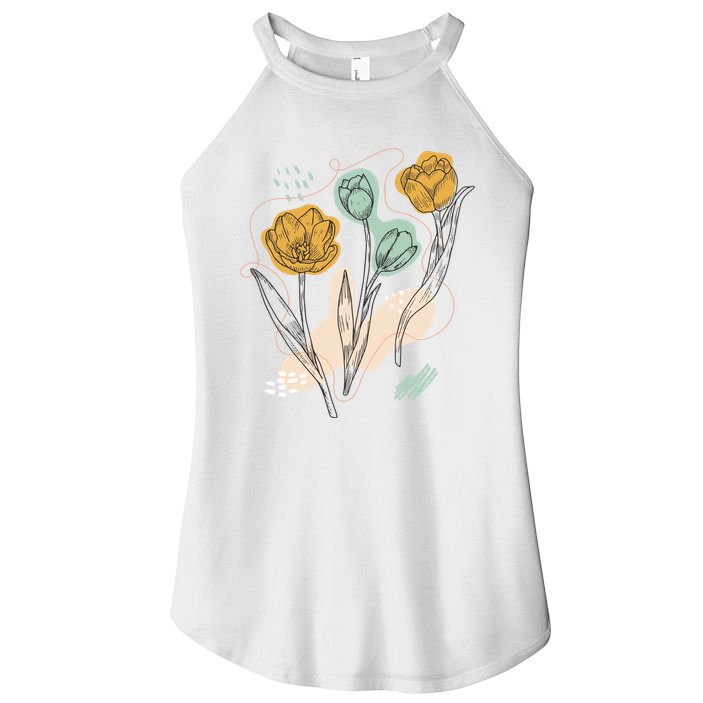Tulip Flowers Abstract Women's Perfect Tri Rocker Tank