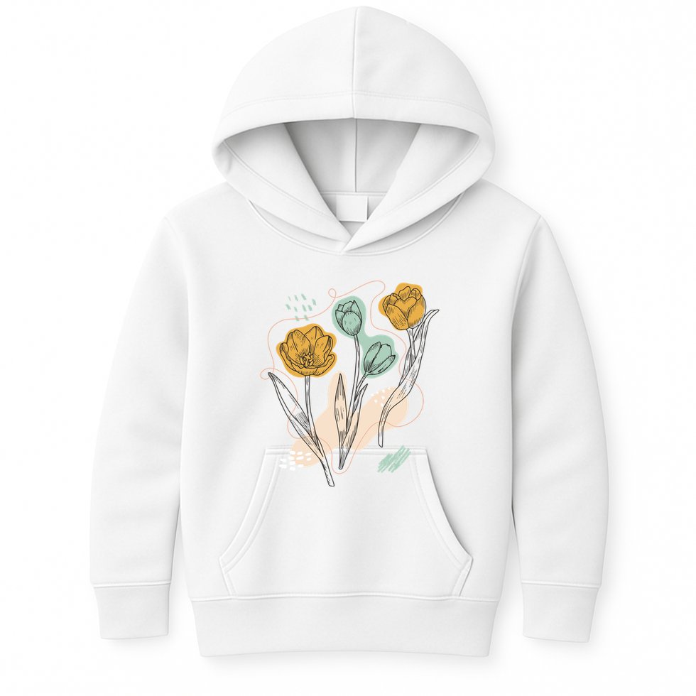 Tulip Flowers Abstract Kids Hoodie