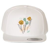 Tulip Flowers Abstract Wool Snapback Cap