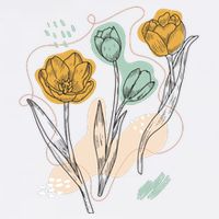 Tulip Flowers Abstract Wool Snapback Cap