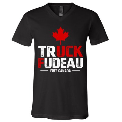 Truck Fudeau Anti Trudeau Free Canada Trucker Heroes V-Neck T-Shirt