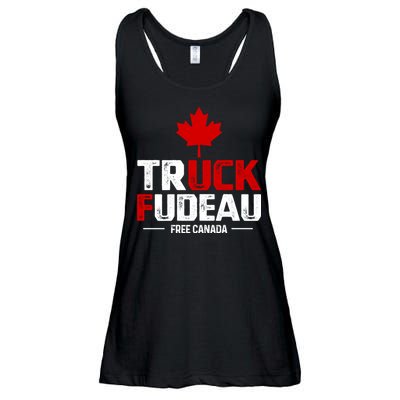 Truck Fudeau Anti Trudeau Free Canada Trucker Heroes Ladies Essential Flowy Tank