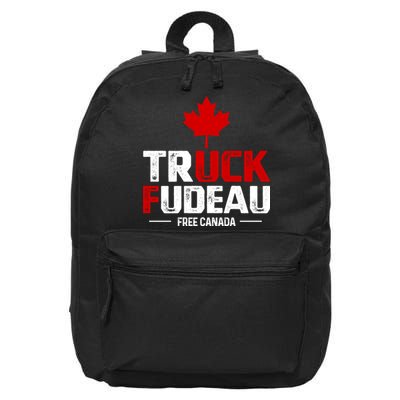 Truck Fudeau Anti Trudeau Free Canada Trucker Heroes 16 in Basic Backpack