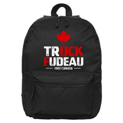 Truck Fudeau Anti Trudeau Free Canada Trucker Heroes 16 in Basic Backpack