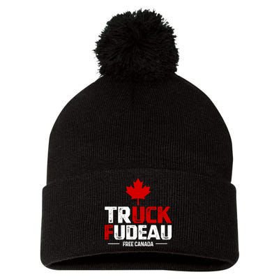 Truck Fudeau Anti Trudeau Free Canada Trucker Heroes Pom Pom 12in Knit Beanie