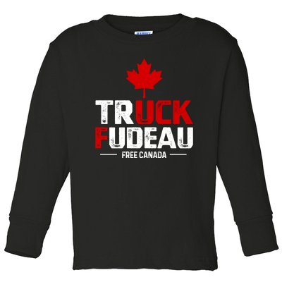 Truck Fudeau Anti Trudeau Free Canada Trucker Heroes Toddler Long Sleeve Shirt