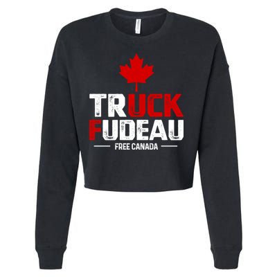 Truck Fudeau Anti Trudeau Free Canada Trucker Heroes Cropped Pullover Crew