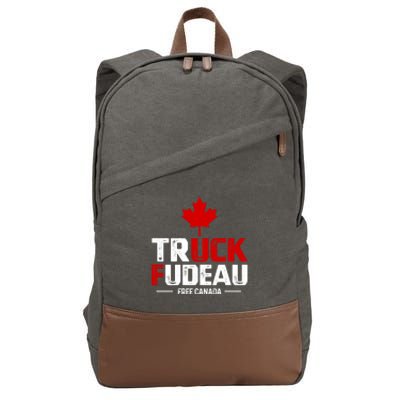 Truck Fudeau Anti Trudeau Free Canada Trucker Heroes Cotton Canvas Backpack