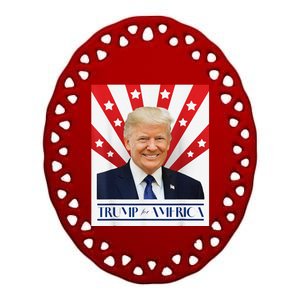 Trump For America 2024 Presidential Election Ceramic Oval Ornament