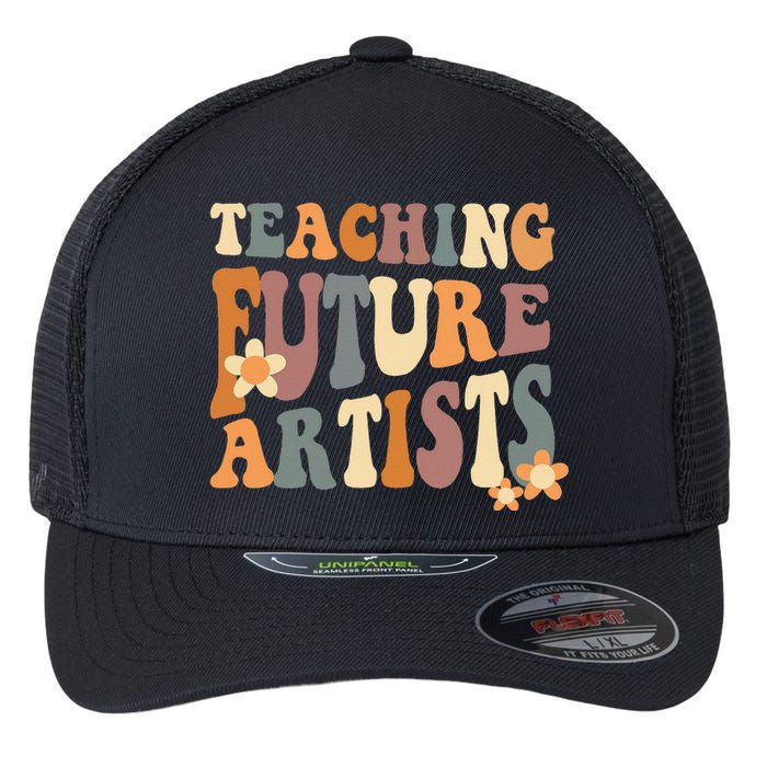 Teaching Future Artists Retro Teacher Students Flexfit Unipanel Trucker Cap