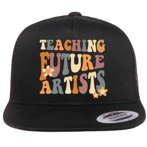 Teaching Future Artists Retro Teacher Students Flat Bill Trucker Hat