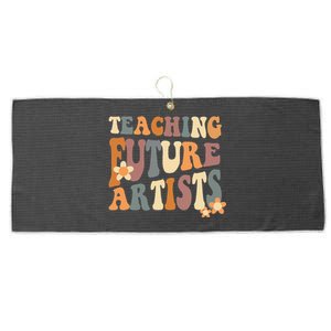 Teaching Future Artists Retro Teacher Students Large Microfiber Waffle Golf Towel