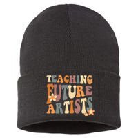 Teaching Future Artists Retro Teacher Students Sustainable Knit Beanie