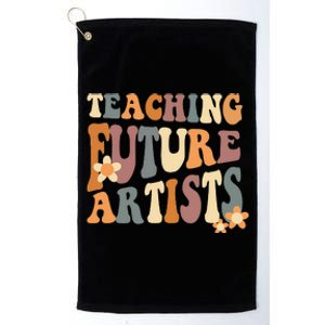 Teaching Future Artists Retro Teacher Students Platinum Collection Golf Towel