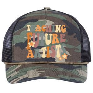 Teaching Future Artists Retro Teacher Students Retro Rope Trucker Hat Cap