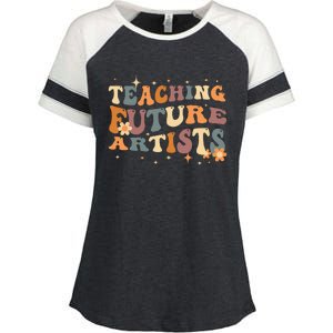 Teaching Future Artists Retro Teacher Students Enza Ladies Jersey Colorblock Tee