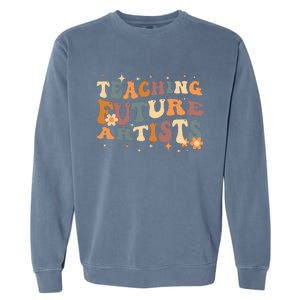 Teaching Future Artists Retro Teacher Students Garment-Dyed Sweatshirt