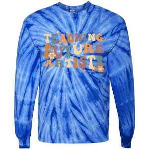 Teaching Future Artists Retro Teacher Students Tie-Dye Long Sleeve Shirt