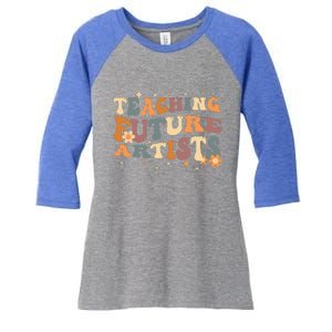 Teaching Future Artists Retro Teacher Students Women's Tri-Blend 3/4-Sleeve Raglan Shirt