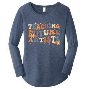 Teaching Future Artists Retro Teacher Students Women's Perfect Tri Tunic Long Sleeve Shirt