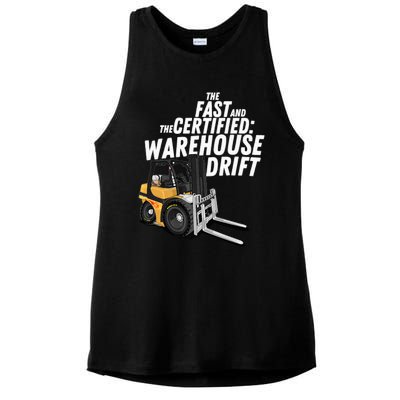 The Fast And The Certified Warehouse Drift Forklift Operator Ladies PosiCharge Tri-Blend Wicking Tank