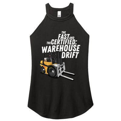 The Fast And The Certified Warehouse Drift Forklift Operator Women's Perfect Tri Rocker Tank