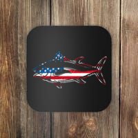 Tuna Fishing American Flag Giant Bluefin Fish Fisherman Coaster