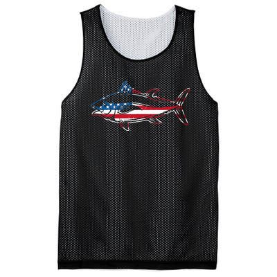 Tuna Fishing American Flag Giant Bluefin Fish Fisherman Mesh Reversible Basketball Jersey Tank