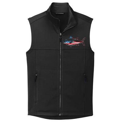 Tuna Fishing American Flag Giant Bluefin Fish Fisherman Collective Smooth Fleece Vest