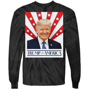 Trump For America 2024 Presidential Election Tie-Dye Long Sleeve Shirt