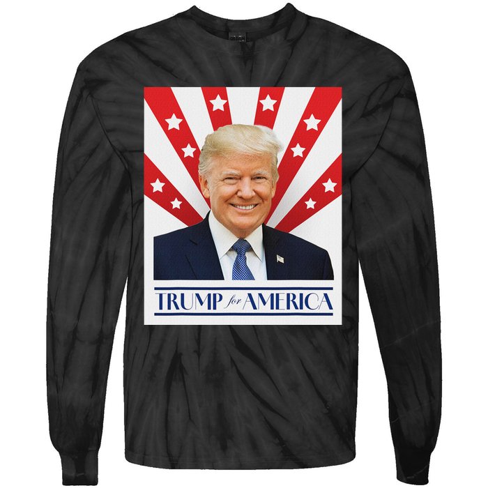 Trump For America 2024 Presidential Election Tie-Dye Long Sleeve Shirt