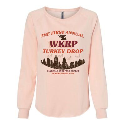 The First Annual Wkrp Turkey Drop Womens California Wash Sweatshirt